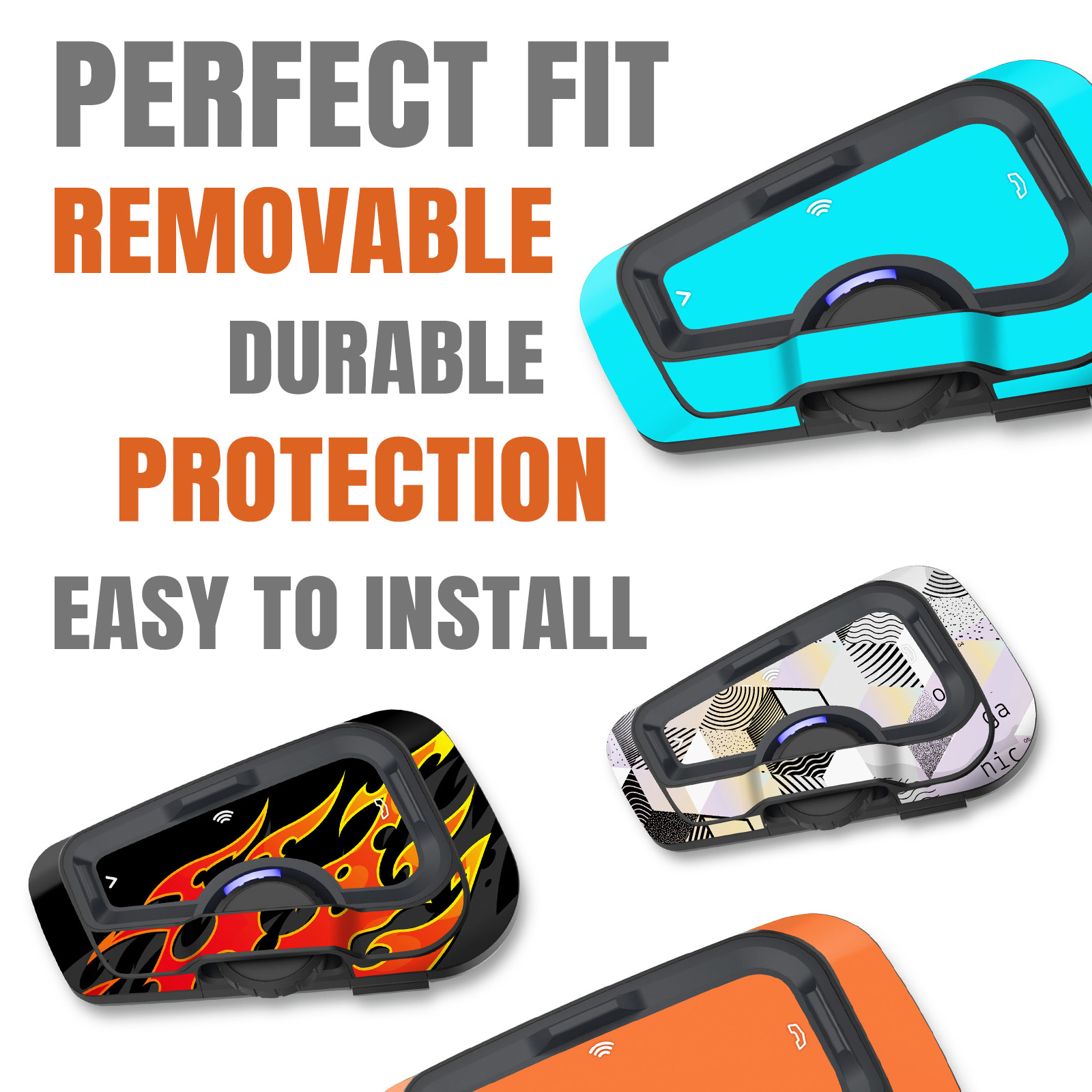 For CARDO Freecom 4X 2X Headset Protective Sticker Skin 2 pcs